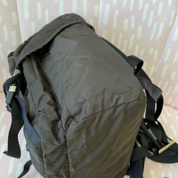 PRADA DOUBLE BUCKLE SMALL BACKPACK TESSUTO BLACK/DARK GREEN - Picture 7 of 12